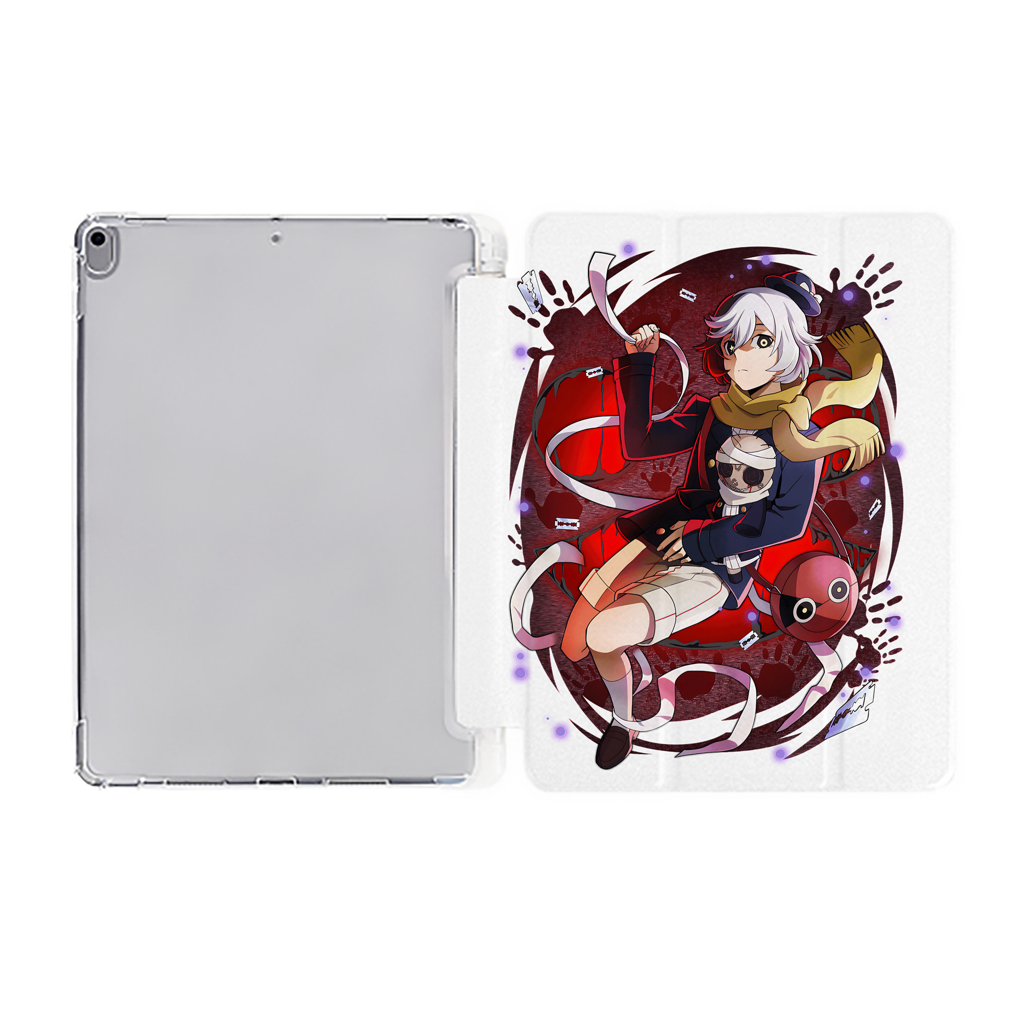 （画像用） 文豪ストレイドッグス Bungo Stray Dogs IPad ケース ペン収納付き 三つ折りスタンド PUレザー×シリコン 対応機種9.5/10.5/10.9インチ